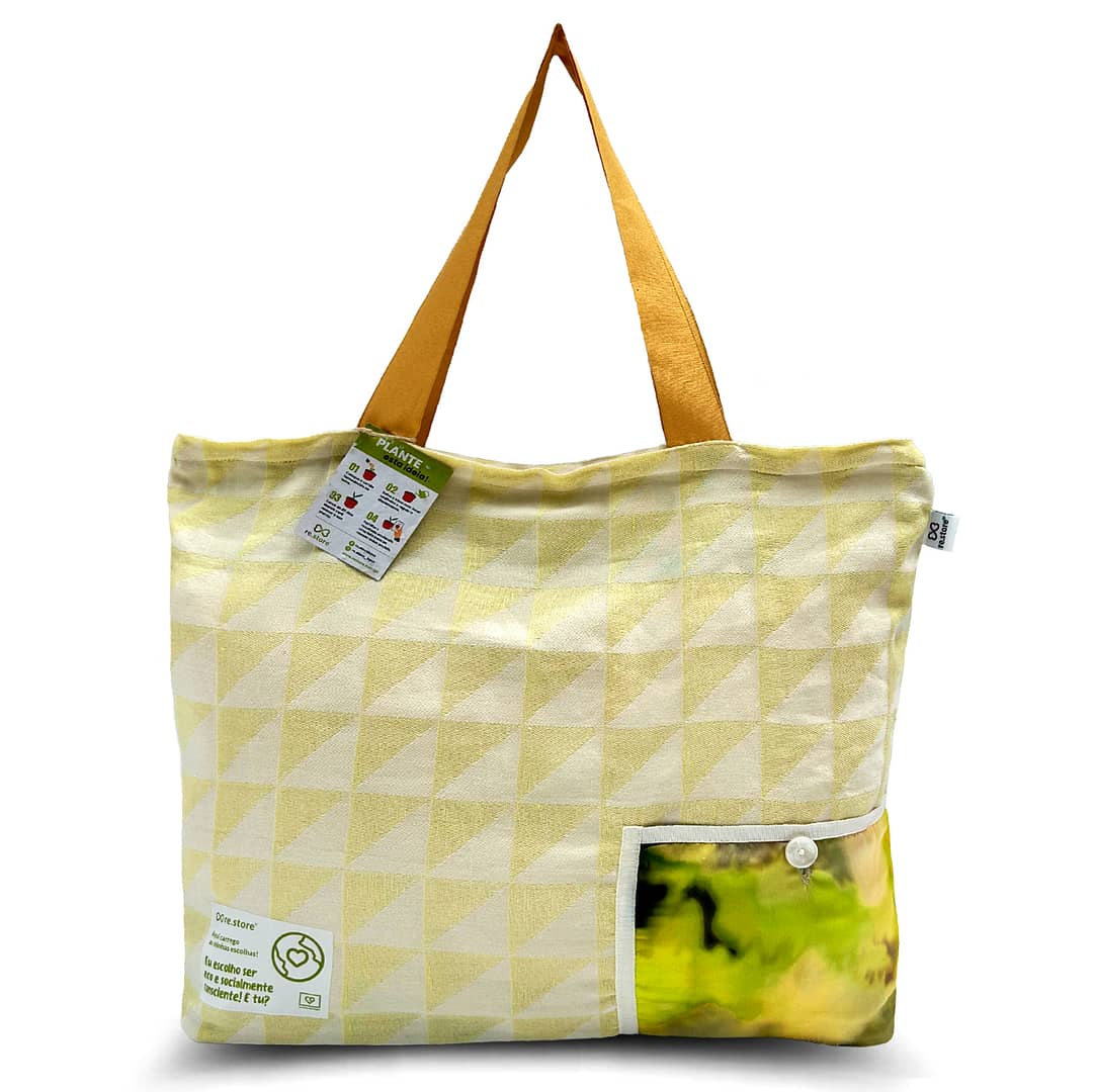 Yellow Beach Bag with Pocket
